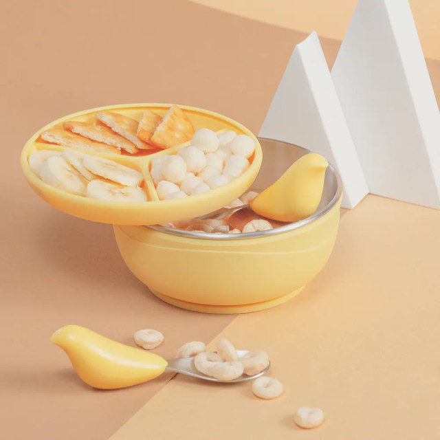 CYDterra PICABOO 不銹鋼學習餐具組 (吸盤碗+湯叉組)