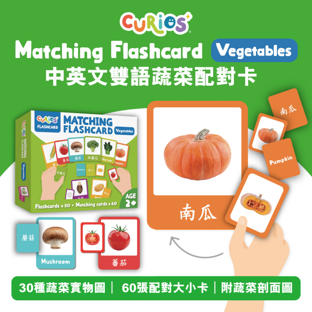 Curios 英文配對認知遊戲卡 認識蔬菜