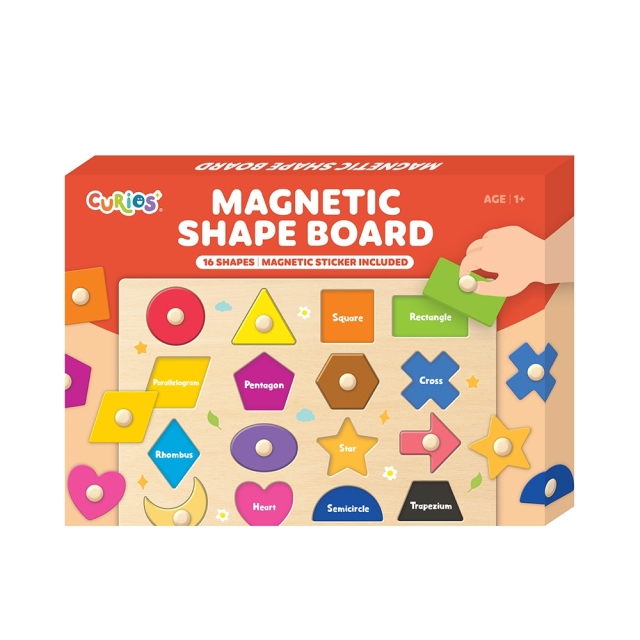 Curios 木質磁力形狀拼圖配對遊戲板(16pcs)