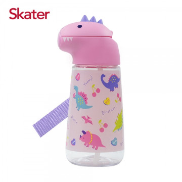Skater 恐龍吸管水壺420ml (粉/綠)