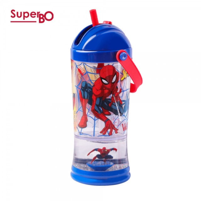 SuperBO 提把吸管水壺310ml 蜘蛛人