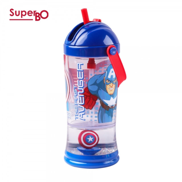 SuperBO 提把吸管水壺310ml 美國隊長