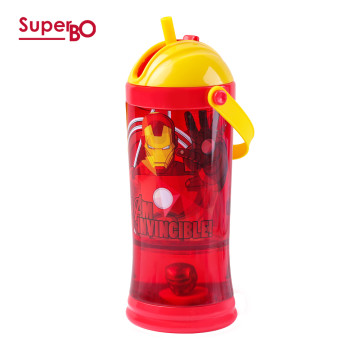 SuperBO 提把吸管水壺310ml 鋼鐵人