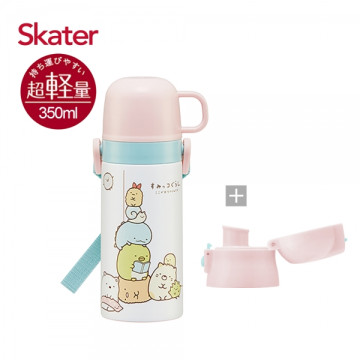 Skater 不鏽鋼保溫水壺(直飲420ml+杯蓋組) 角落小生物