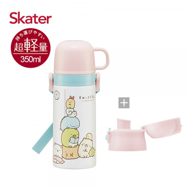 Skater 不鏽鋼保溫水壺(直飲420ml+杯蓋組) 角落小生物