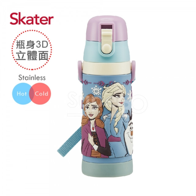 Skater 立體不鏽鋼保溫水壺480ml 冰雪奇緣