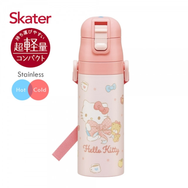 Skater 不鏽鋼直飲保溫水壺470ml KITTY Ribbon