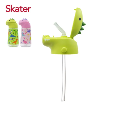 Skater 恐龍吸管水壺420ml 上蓋組(粉/綠)
