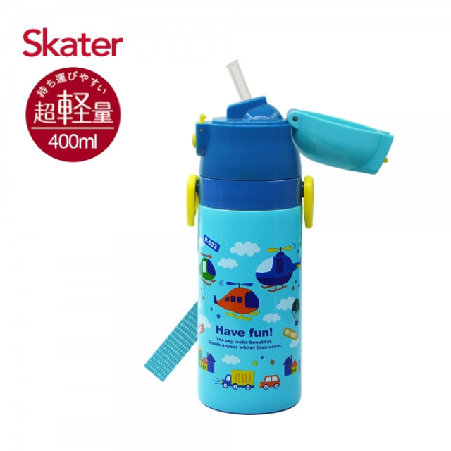 Skater 吸管不鏽鋼保溫水壺400ml 直升機