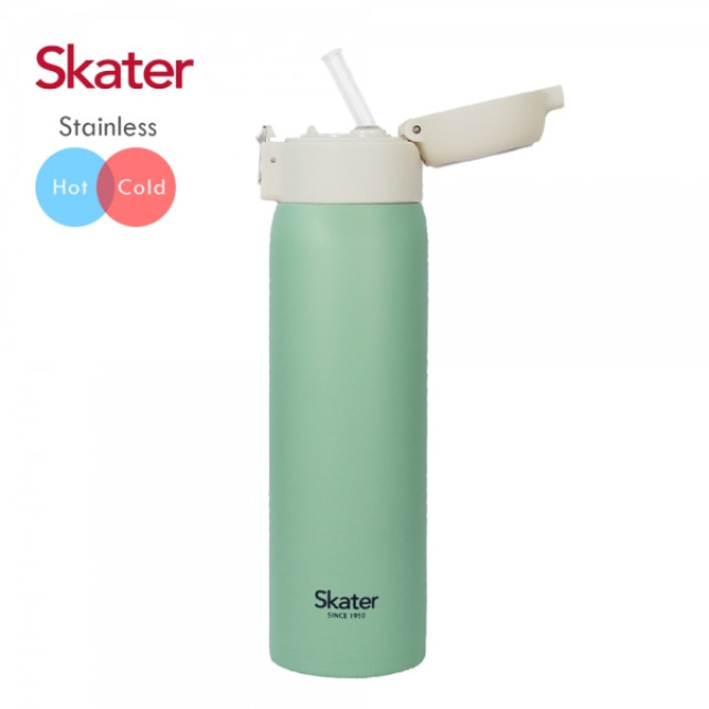 Skater 不鏽鋼吸管保溫瓶480ml (粉/綠)