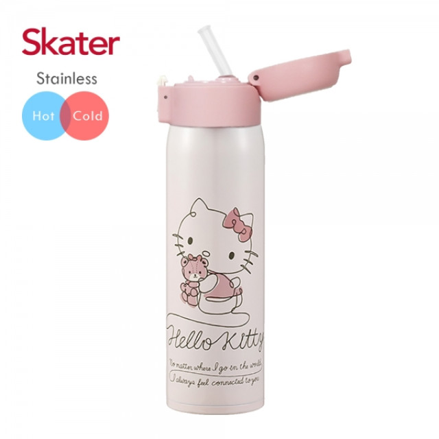 Skater 不鏽鋼吸管保溫瓶480ml KITTY