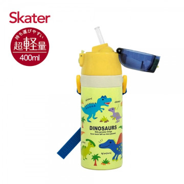 Skater 吸管不鏽鋼保溫水壺400ml 恐龍圖鑑