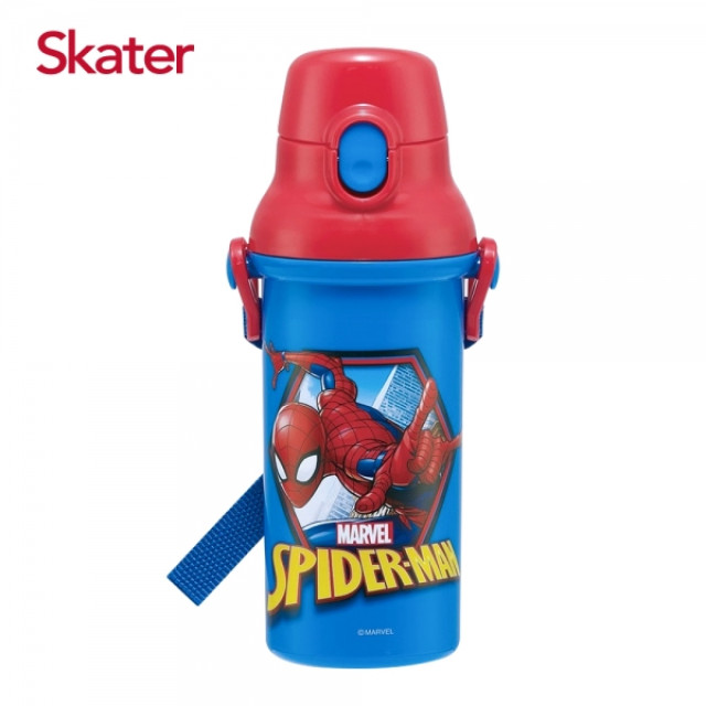 Skater 銀離子直飲水壺480ml Spiderman紅藍