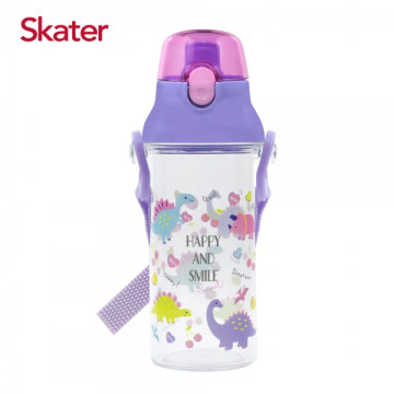 Skater 直飲透明水壺480ml 恐龍紫