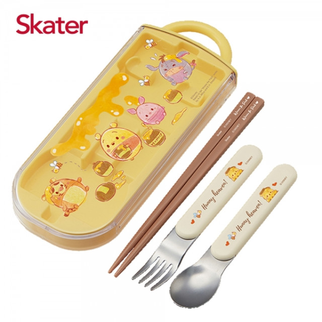 Skater 銀離子三件餐具組 維尼UFUFY
