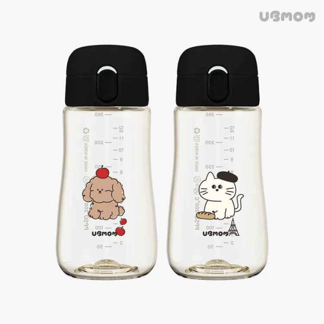 UBMOM 吸管杯 畫家貓咪/可可狗360ML