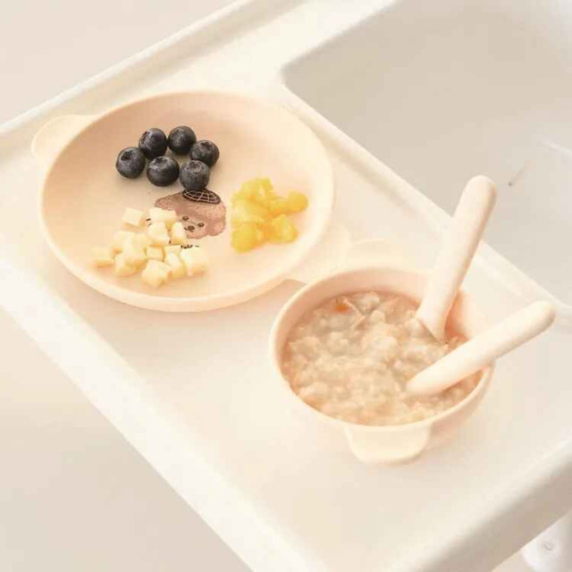 UBMOM 奶油狗碗盤磁吸餐具四件組