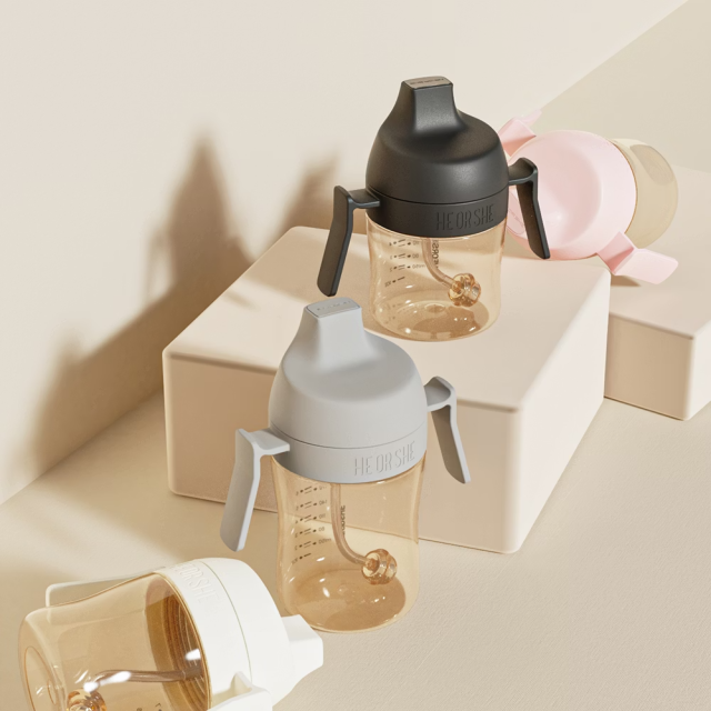 芽比兔 防漏吸管學習水杯300ml