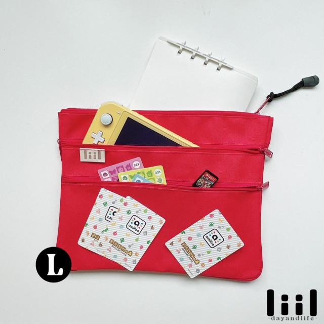 理理包liil 紋理三拉鍊收納包_S