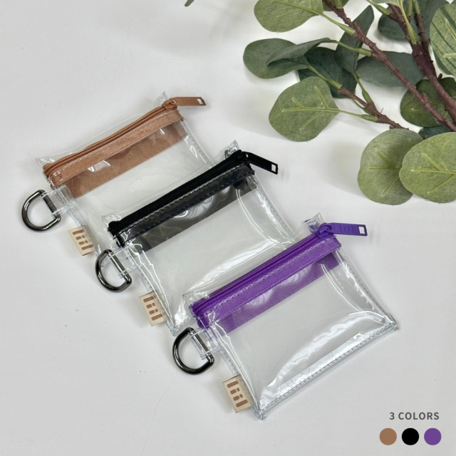 理理包liil 雙拉鍊透明卡包 3色任選