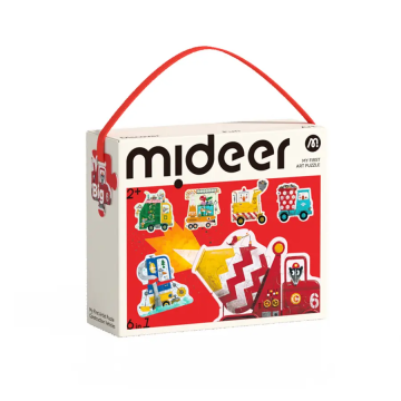 mideer 六合一拼圖-工程車