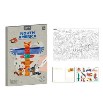 mideer 世界塗色畫紙-北美洲