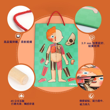 mideer 可掛式人體認知磁力貼遊戲組(90pcs)