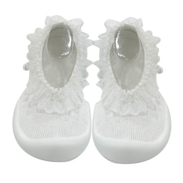 Ggomoosin 學步襪鞋 - 奶油蕾絲 (短版)