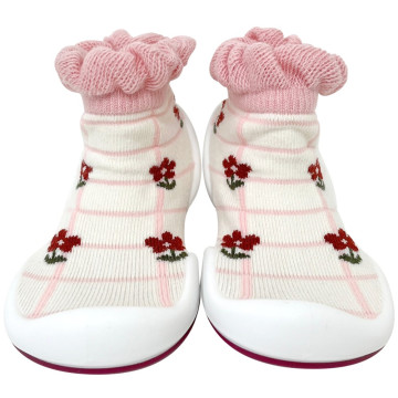 Ggomoosin 學步襪鞋 - 捲邊紅花