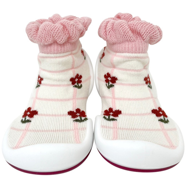 Ggomoosin 學步襪鞋 - 捲邊紅花