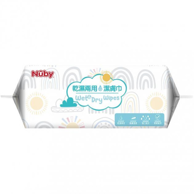Nuby 乾濕兩用巾(80抽) 