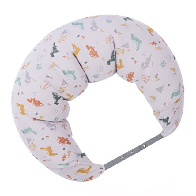 Gennies 奇妮 智能恆溫抗菌月亮枕-恐龍樂園沉穩灰