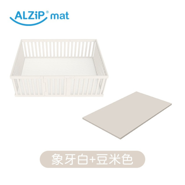 韓國ALZIPMAT 輕奢木質風圍欄G +一片式地墊G組合