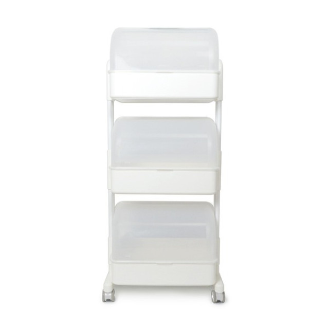 韓國PLAFARM 移動式防塵收納拉拉車-三層