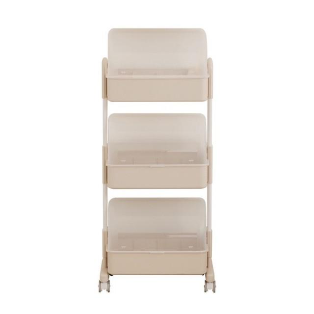 韓國PLAFARM 移動式防塵收納拉拉車-三層