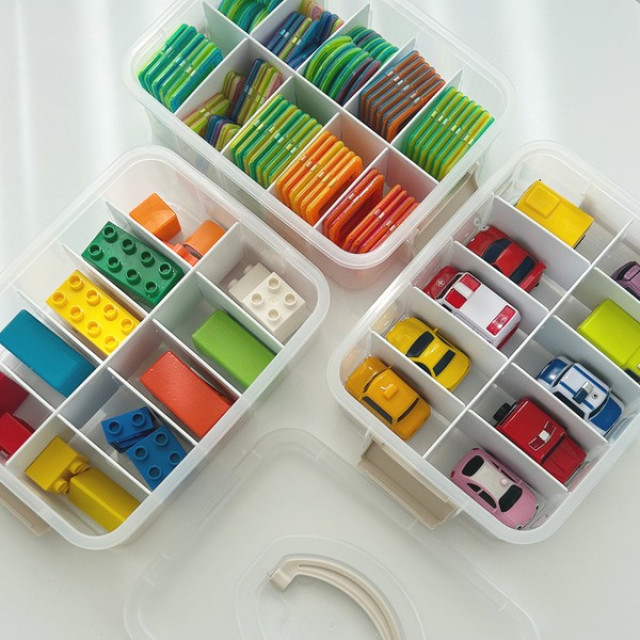 韓國PLAFARM 多功能收納箱2層-2號(隔板*1組)