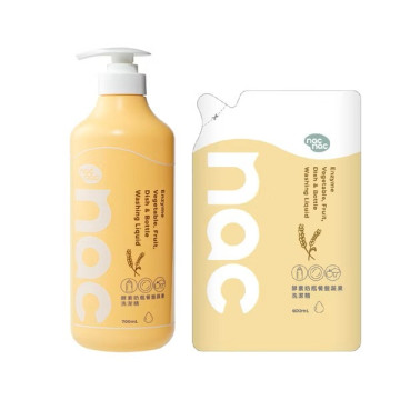 nac nac 酵素奶瓶餐盤蔬果洗潔精 1瓶+1補充包