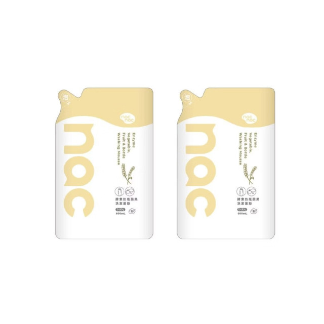 nac nac 酵素奶瓶蔬果洗潔慕斯補充包 600ml 2入組