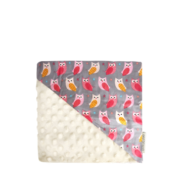 Anna&Eve 美國 嬰幼兒安撫舒眠毯 78x98cm(粉色貓頭鷹-純棉款)