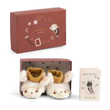 Moulin Roty 嬰兒鞋套禮盒-綿羊