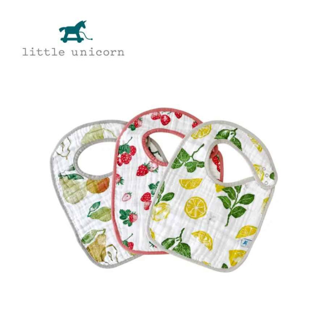 Little Unicorn 純棉經典圍兜三入組 (多款可選)