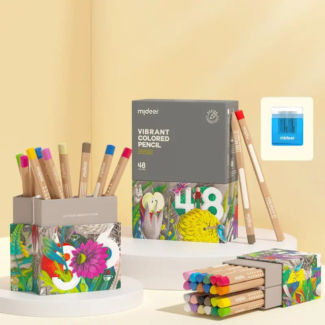 mideer 創意三角色鉛筆(24色)