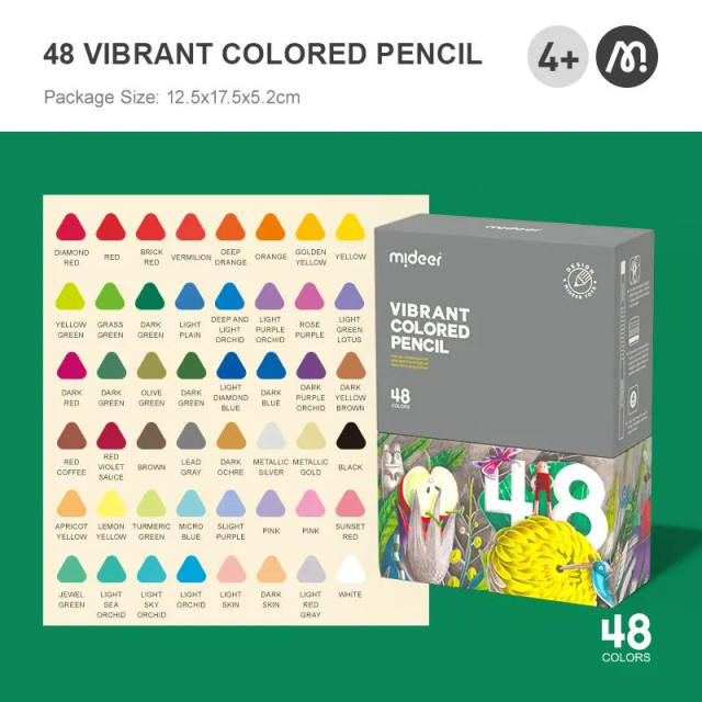 mideer 創意三角色鉛筆(48色)