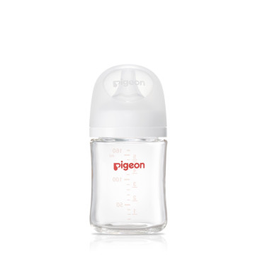 Pigeon 貝親 第三代母乳實感玻璃奶瓶160ml-純淨白