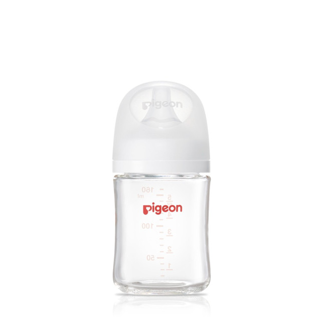 Pigeon 貝親 第三代母乳實感玻璃奶瓶160ml-純淨白