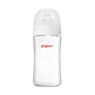 Pigeon 貝親 第三代母乳實感玻璃奶瓶240ml-純淨白