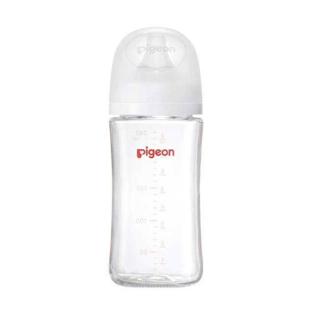 Pigeon 貝親 第三代母乳實感玻璃奶瓶240ml-純淨白