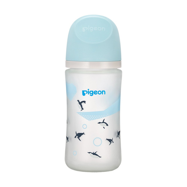 Pigeon 貝親 第三代母乳實感矽膠護層奶瓶240ml(企鵝)