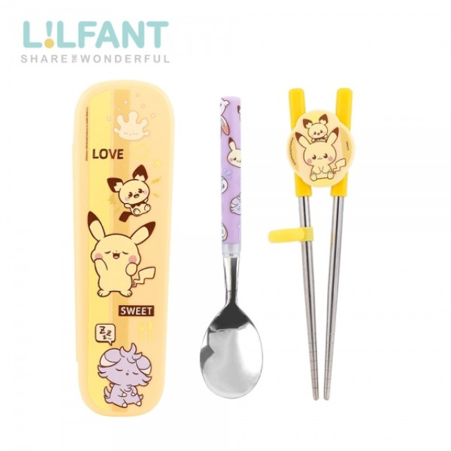 SuperBO 附盒不鏽鋼學習匙筷組(左右手)寶可夢