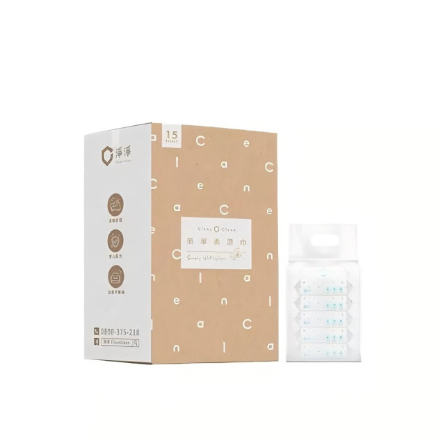 淨淨 簡單柔濕巾15抽 (40包/箱)（附貼蓋）